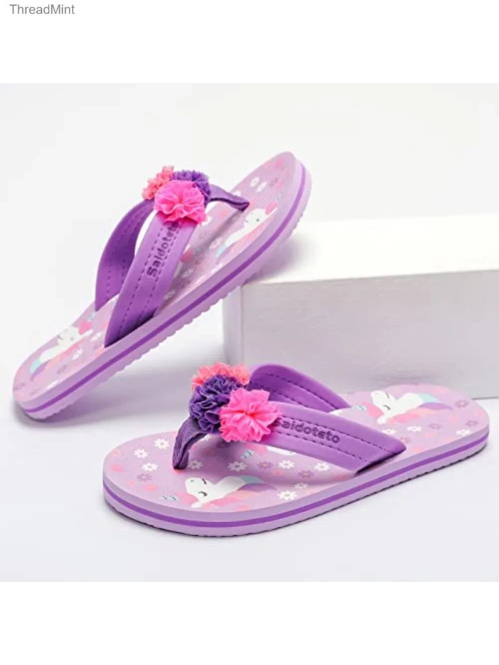 Kids Flip Flops Slip-On Thong Sandals Lightweight Water-Resistant
